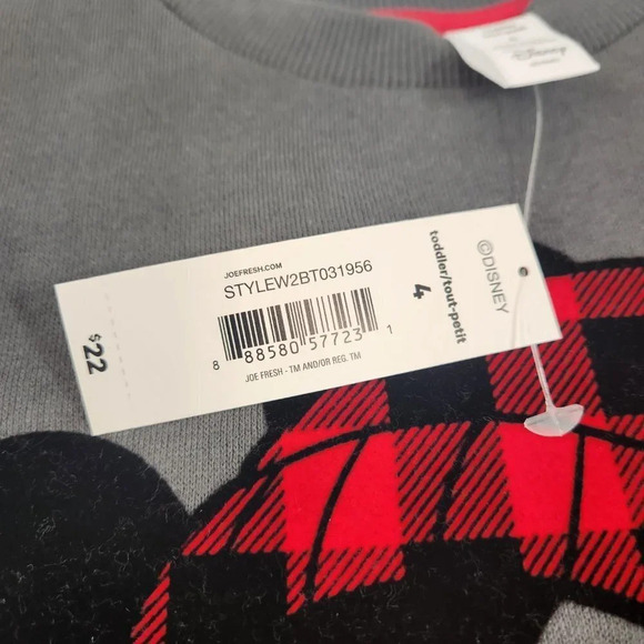 3 for $30! Joe Fresh Disney Toddler Size Mickey Mouse  Sweatshirt - Picture 4 of 6